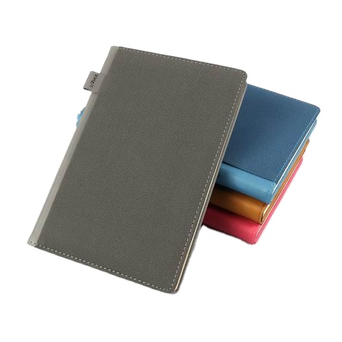 A5 Pu Leather Hardcover Grey Notepad Journal Notebook With Pen Loop And Tabs